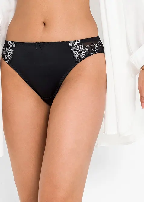 Truse med nydelig broderi (2-pack), bonprix