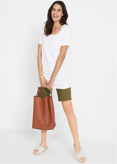 Lang basic topp, 2-pack, bonprix