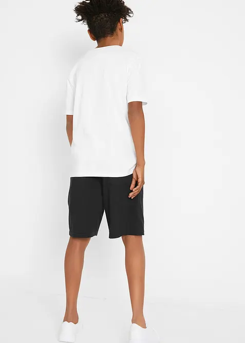 T-skjorte og jersey bermudashorts i 100% økologisk bomull (2-delt sett), bonprix