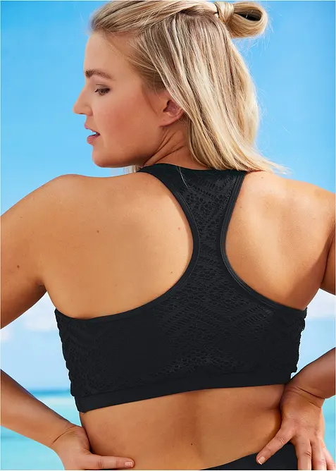 Bustier-bikinioverdel med blonde, bonprix