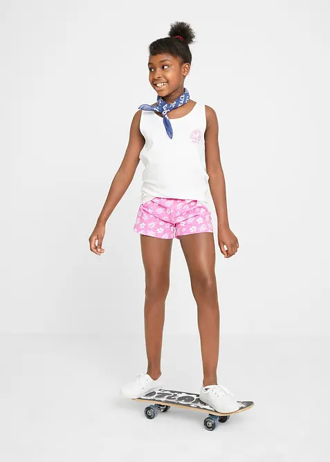 Behagelig shorts i 2-pakning med trykk, bonprix