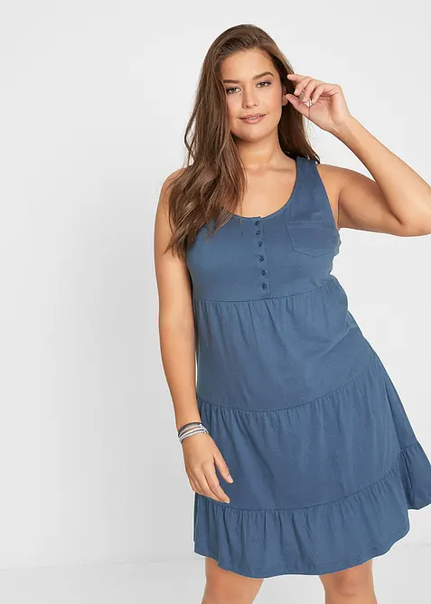 Kort sommerkjole i bomullstrikot, bonprix