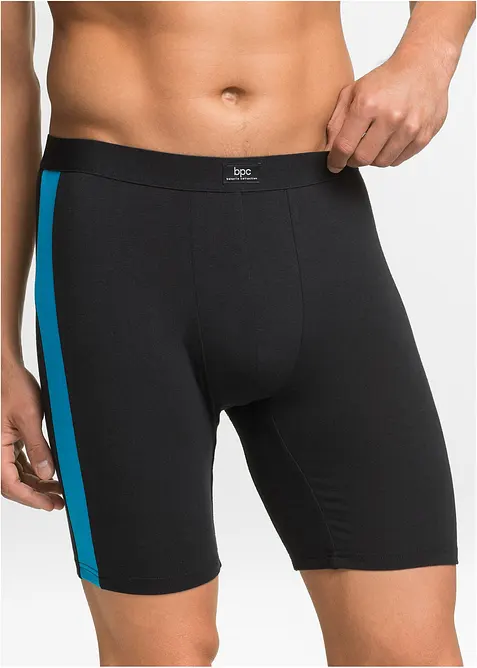 Boksershorts med bomull i ettersittende modell med lange ben (2-pack), bonprix
