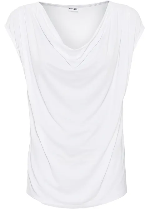 Topp i viskosemiks med drapert utringning, bonprix