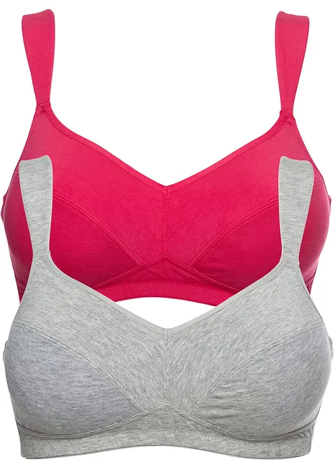 BH uten b&oslash;yle med &oslash;kologisk bomull (2-pack), bonprix