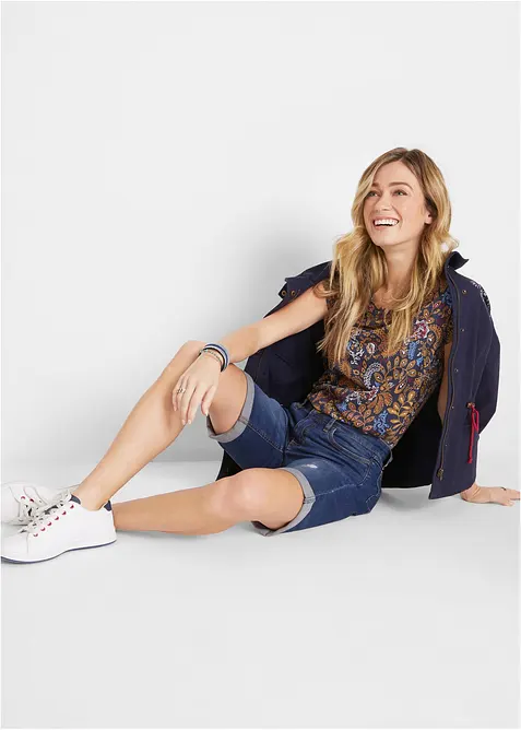 Kortermet, m&oslash;nstret bomullstopp, bonprix