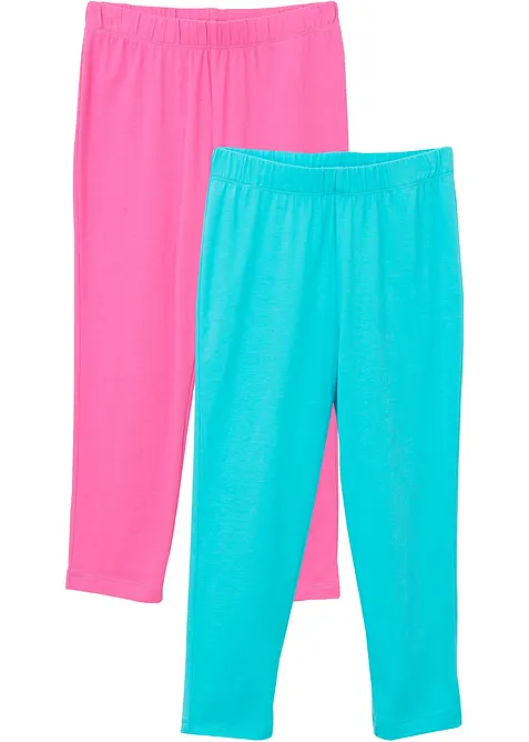 Caprileggings i økologisk bomull med stretch (2-pack), bonprix