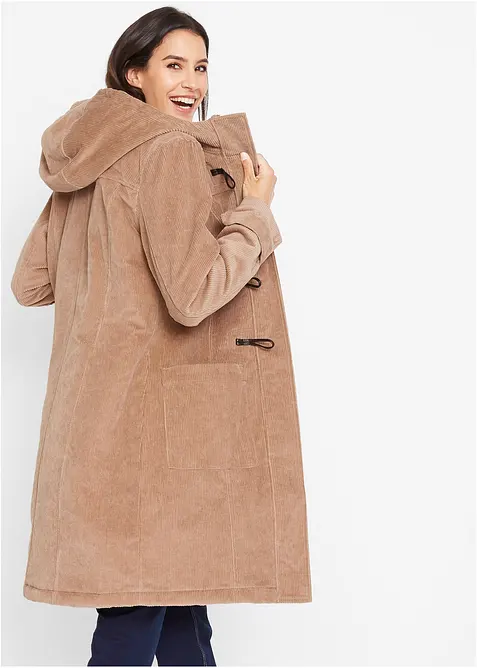 F&ocirc;ret duffelcoat i kordfl&oslash;yel, bonprix