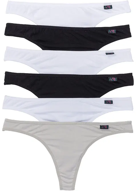 Stringtruse med &oslash;kologisk bomull (6-pack), bonprix