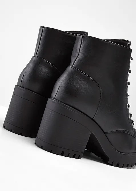 Snøreboots med blokhæl, bonprix