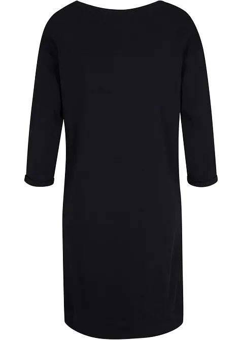 Sweatshirtkjole, 3/4-lange ermer, mykt flosset innside, bonprix