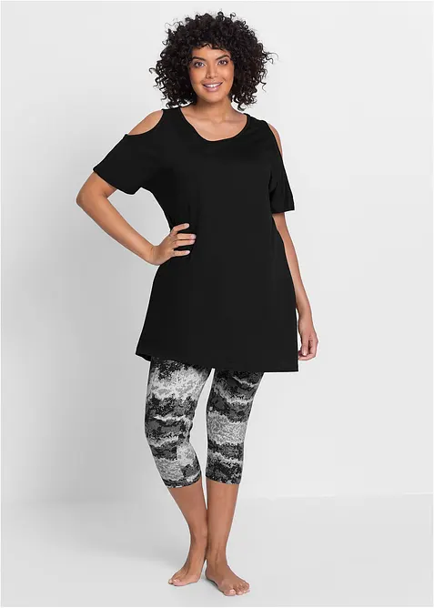 Capri pyjamas med korte ermer, bonprix