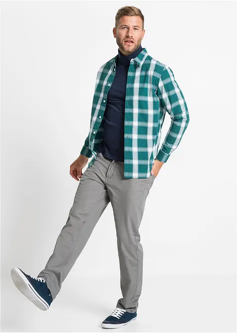 Langermet shirt med rullekrage i ren &oslash;kologisk bomull, bonprix