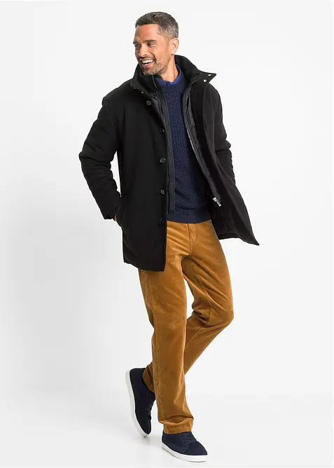 Ytterjakke i ullstil med vindfang, bonprix