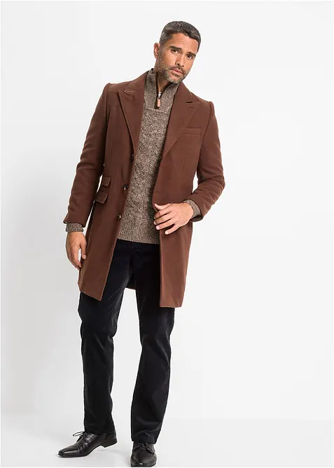 Half zip genser med ull, bonprix