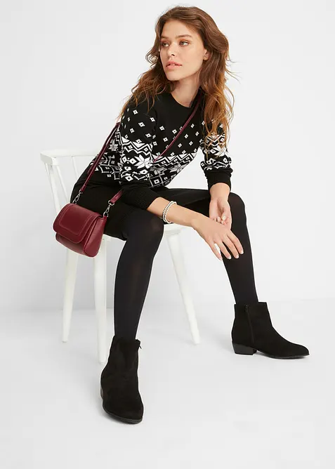 Strikket kjole med koftemønster, bonprix