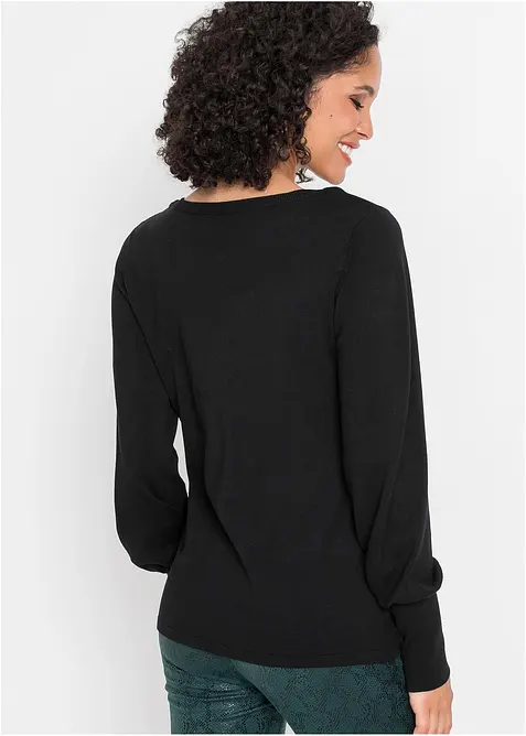 Finstrikket genser med b&aelig;rekraftig viskose, bonprix