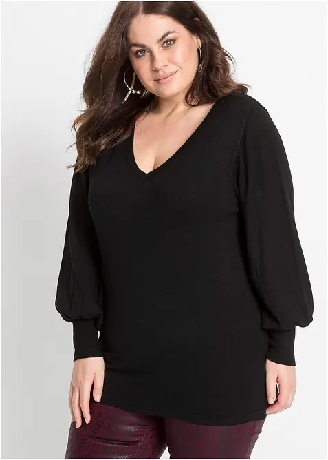 Finstrikket genser med b&aelig;rekraftig viskose, bonprix