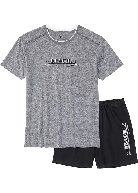 Kort pyjamas med myk bomull, bonprix