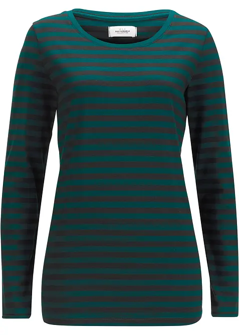 Langermet topp i økologisk bomull, bonprix