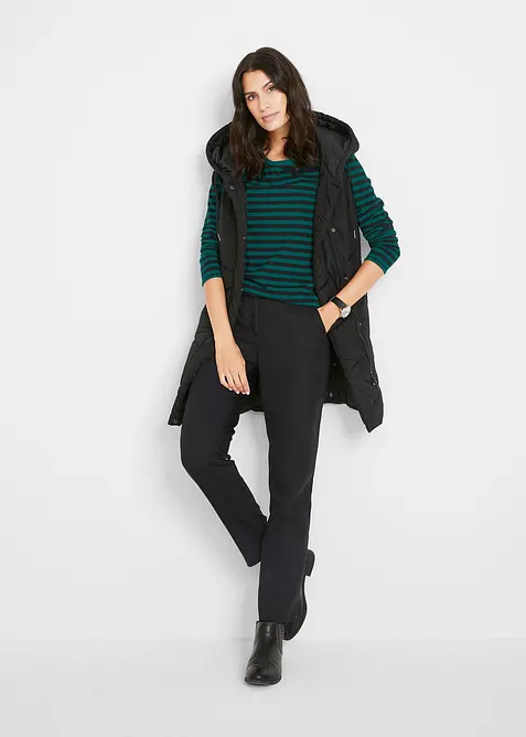 Langermet topp i økologisk bomull, bonprix