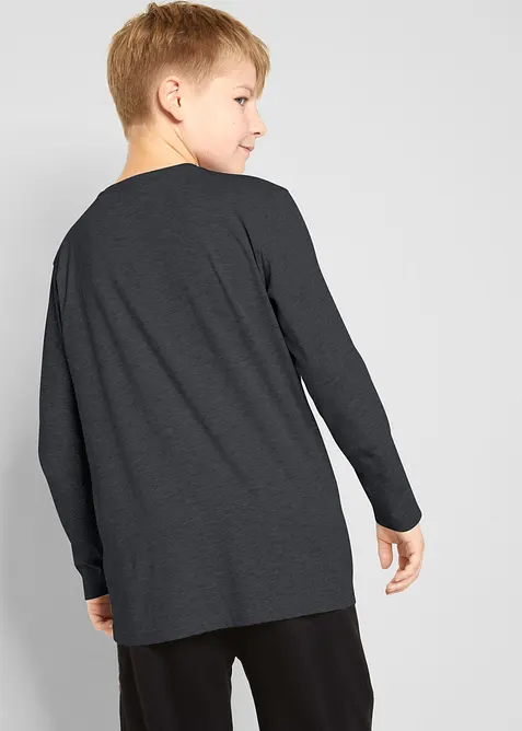 Langermet topp i økologisk bomull (2-pack), bonprix