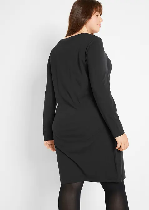 Figurn&aelig;r jerseykjole i bomull med stretch (2-pack), bonprix