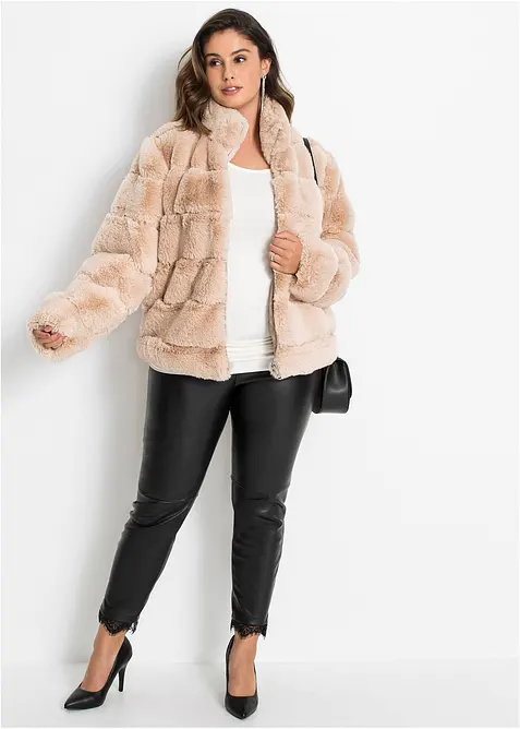 Fuskepelsjakke med glidelås, bonprix