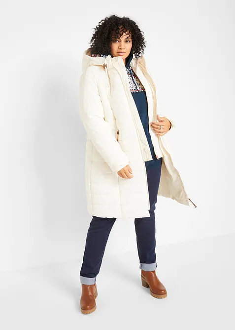 Genser med koftemønster og hette, bonprix