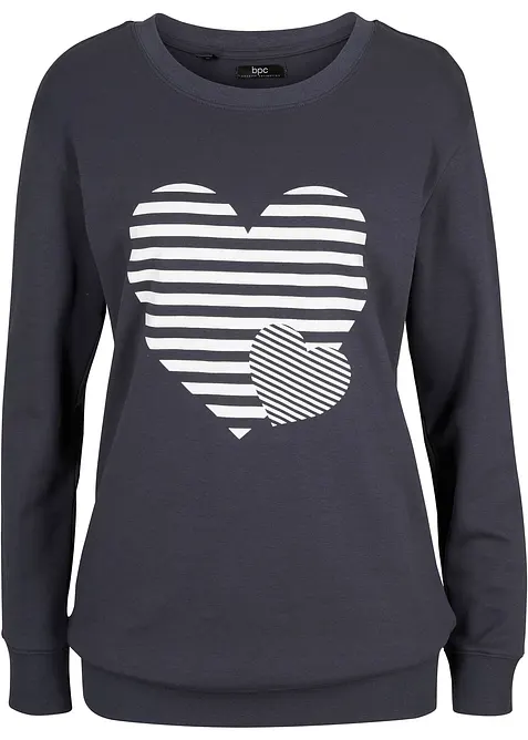 Langermet bomullstopp, print, bonprix