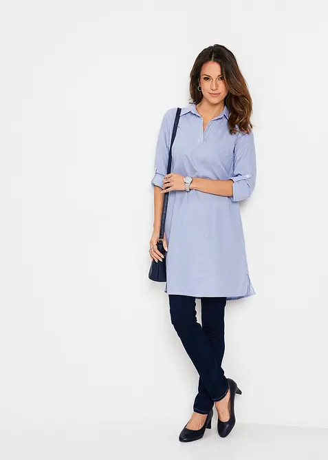 Skjortekjole i ren bomull, bonprix