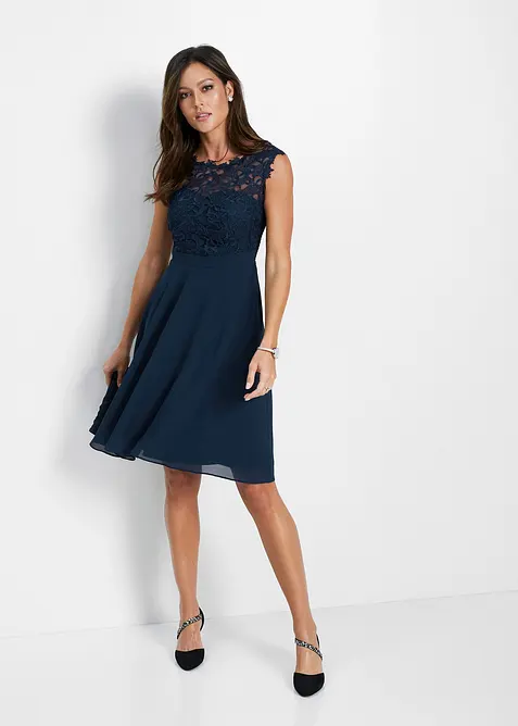 Minikjole med blonder, bonprix