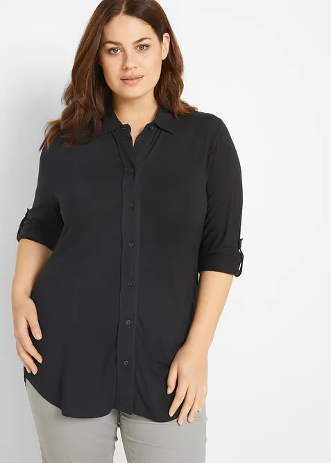 Jerseyskjorte, lang, bonprix