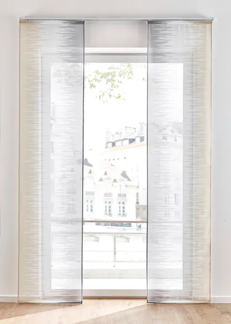 Panelgardin med trykt mønster og resirkulert polyester (2-pack), bonprix