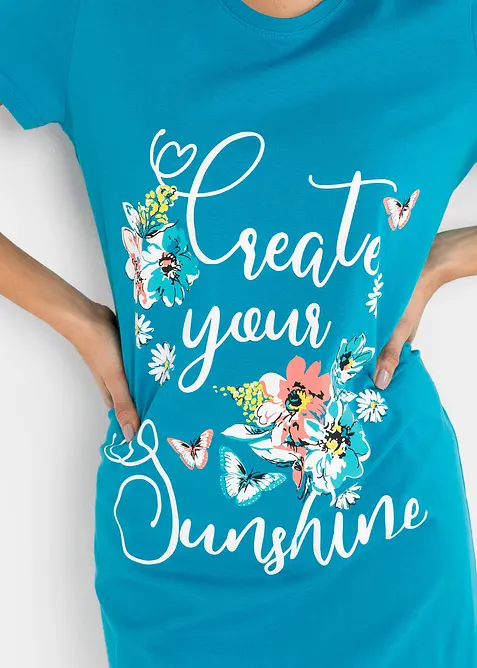 Kort nattkjole i 100% bomull (2-pack), bonprix