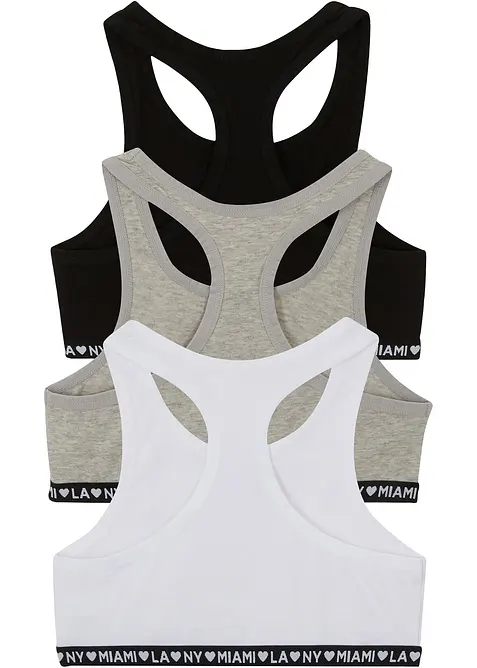 BH-topp med myk bomull (3-pack), bonprix