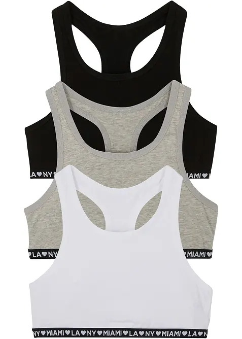 BH-topp med myk bomull (3-pack), bonprix