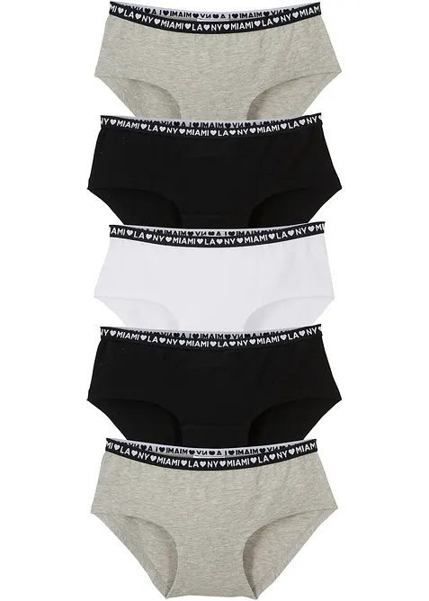 Truse med myk bomull og høy midje (5-pack), bonprix