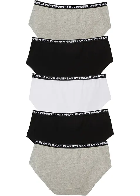 Truse med myk bomull og høy midje (5-pack), bonprix