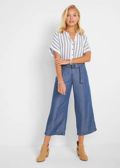 Krinklet bluse av lett viskose, bonprix