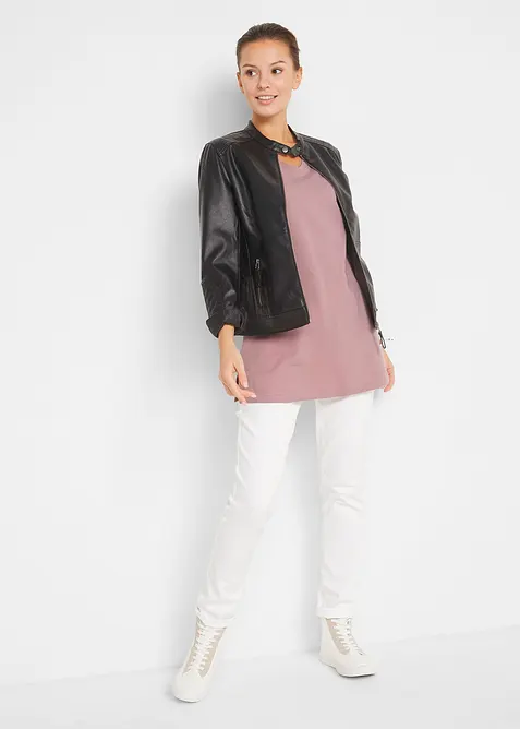 Lang topp med V-hals (2-pack), bonprix