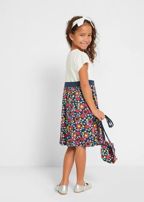 Trikotkjole + veske (2-delt sett), 100% &oslash;kologisk bomull, bonprix