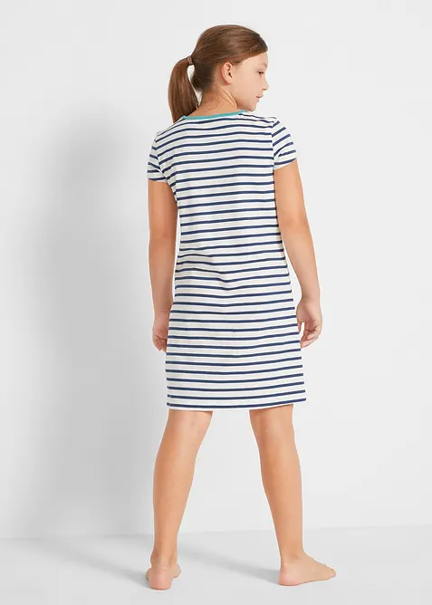 Nattkjole i 100% bomull med korte ermer (2-pack), bonprix