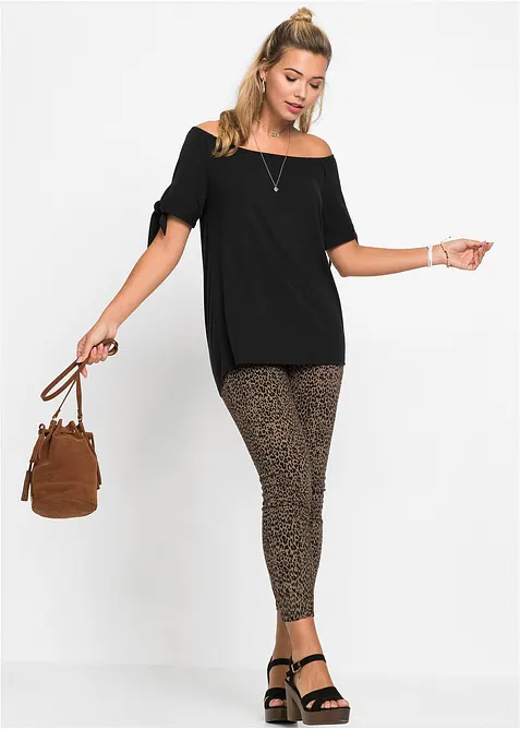 Off shoulder-topp med knyting, bonprix