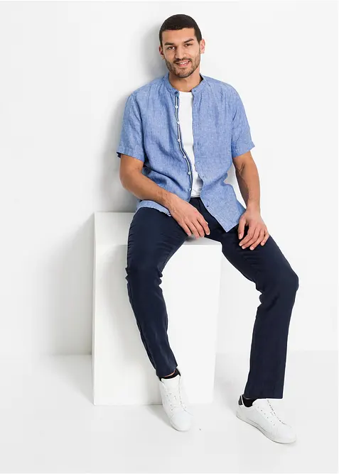 Regular Fit chinos av ren lin, Straight, bonprix