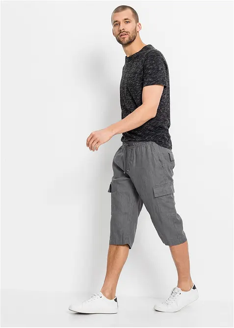 Regular Fit-cargo-bermudashorts med lin, bonprix