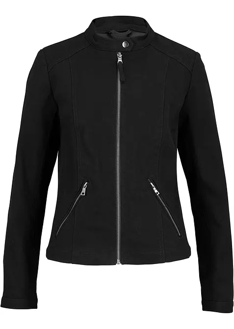 Jakke i bomullstwill med stretchinnfellinger i siden, bonprix