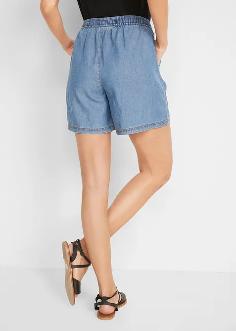 Lett denimshorts med lin, bonprix