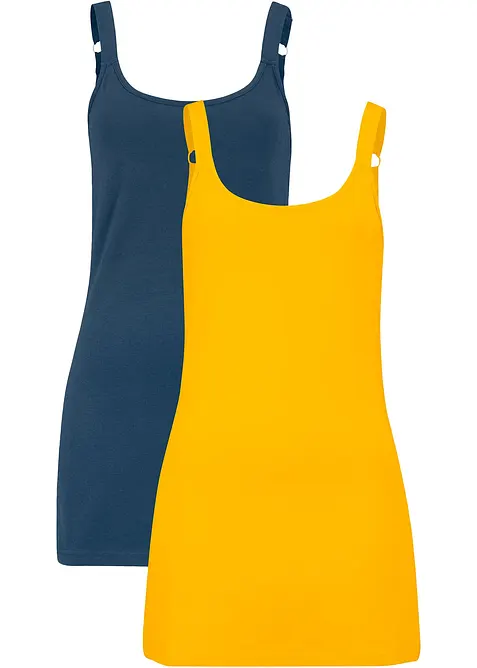 Lang singlet med &oslash;kologisk bomull (2-pack), bonprix