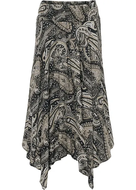 Skjørt med asymmetrisk nederkant, bonprix